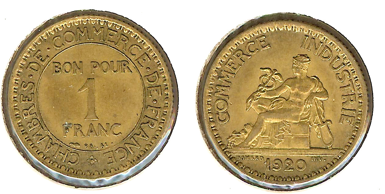 1 franc Chamber of Commerce 1920 AU